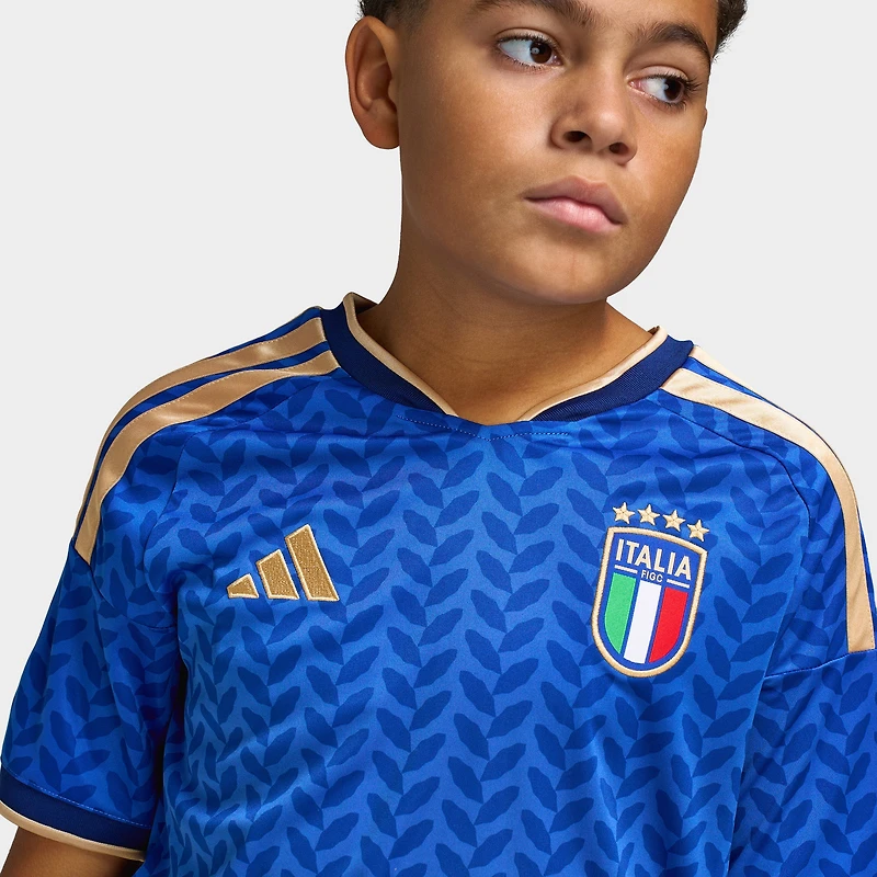 adidas Juniors' Italia Réplique Maillot Domicile / Bleu Royal