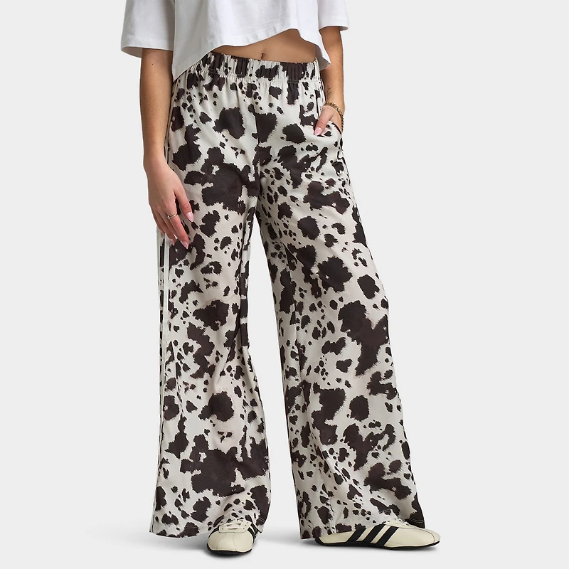 adidas Femmes Pantalon large en satin / Imprimé vache