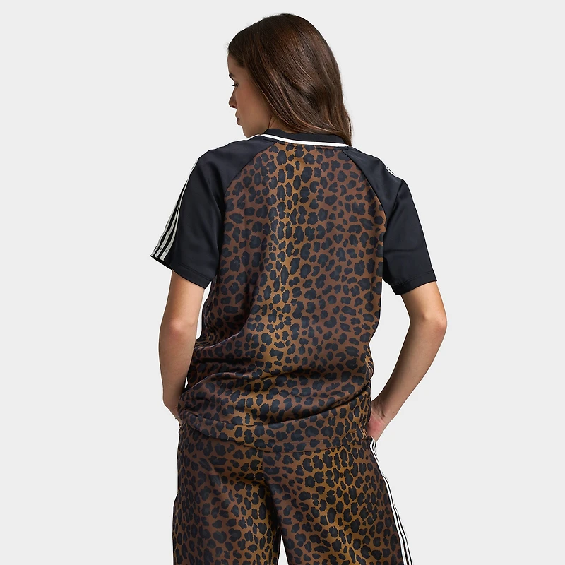 Adidas Women's Satin Football Jersey / Leopard