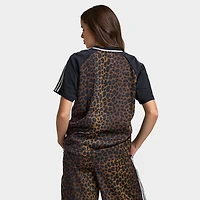 Adidas Women's Satin Football Jersey / Leopard