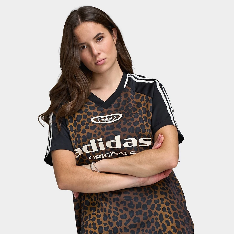 Adidas Women's Satin Football Jersey / Leopard
