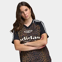 Adidas Women's Satin Football Jersey / Leopard