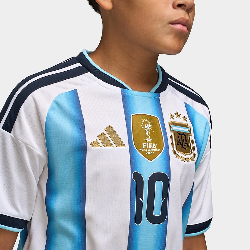 adidas Enfants Maillot domicile réplique Argentine Messi bleu / blanc
