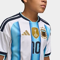 adidas Enfants Maillot domicile réplique Argentine  Messi bleu / blanc