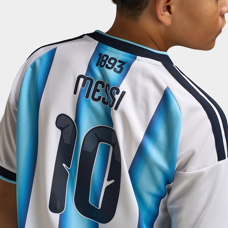 Adidas Juniors' Argentina Replica Home Jersey Messi Blue / White
