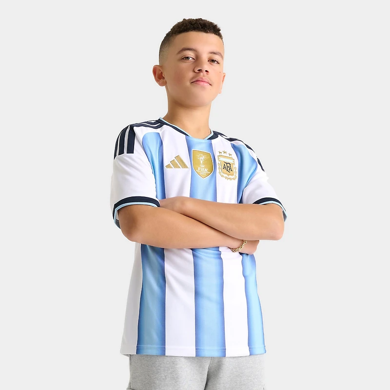 adidas Junior Maillot domicileArgentine 26 Réplique Messi Manches Courtes / Blanc