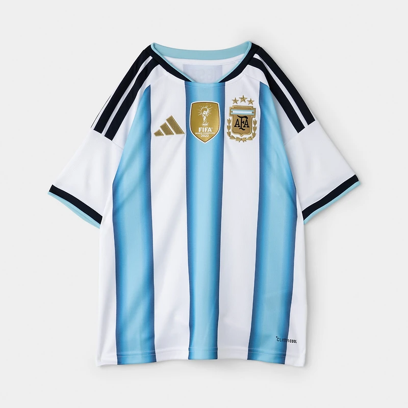 adidas Junior Maillot domicileArgentine 26 Réplique Messi Manches Courtes / Blanc