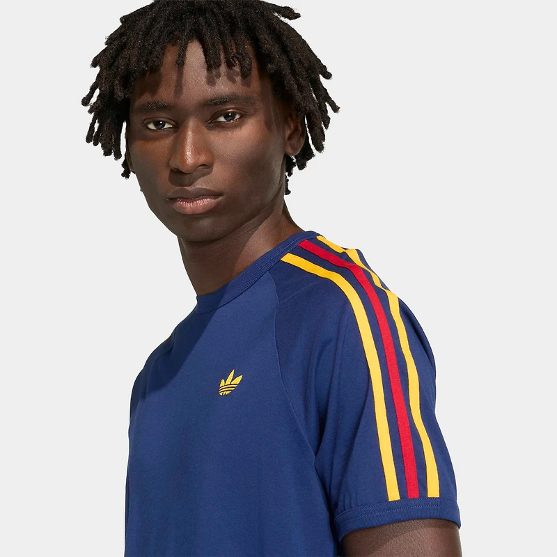 adidas 3-Stripes T-shirt Victory Blue / Bold Green - White