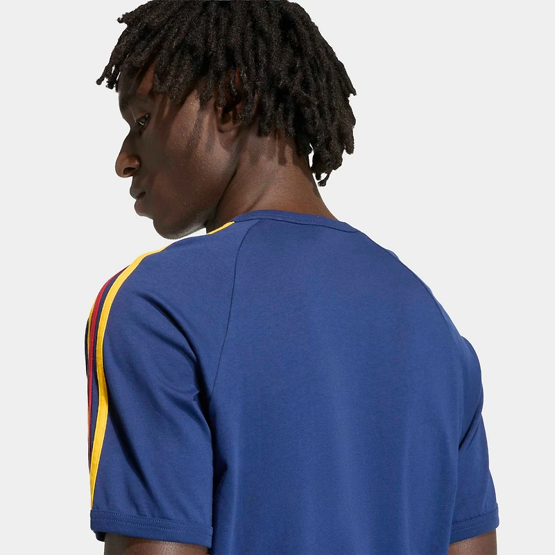 adidas à 3 bandes T-shirt Bleu Victoire / Vert Vif - Blanc