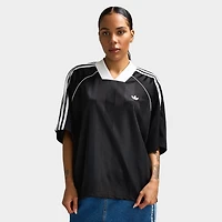 adidas Femmes à 3 bandes Jacquard T-shirt Noir / blanc