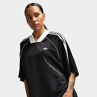 adidas Femmes à 3 bandes Jacquard T-shirt Noir / blanc