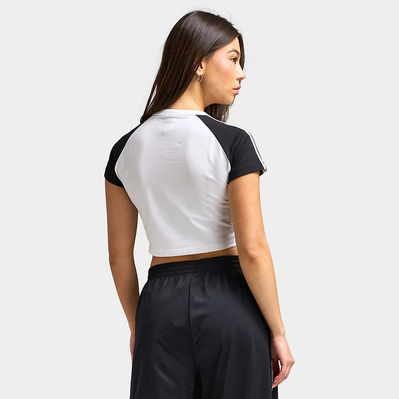 adidas Femmes T-shirt bébé Blanc / Noir