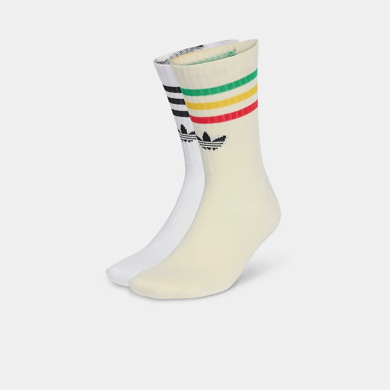 adidas Bob Marley Crew Socks (2 Pack) White / Cream