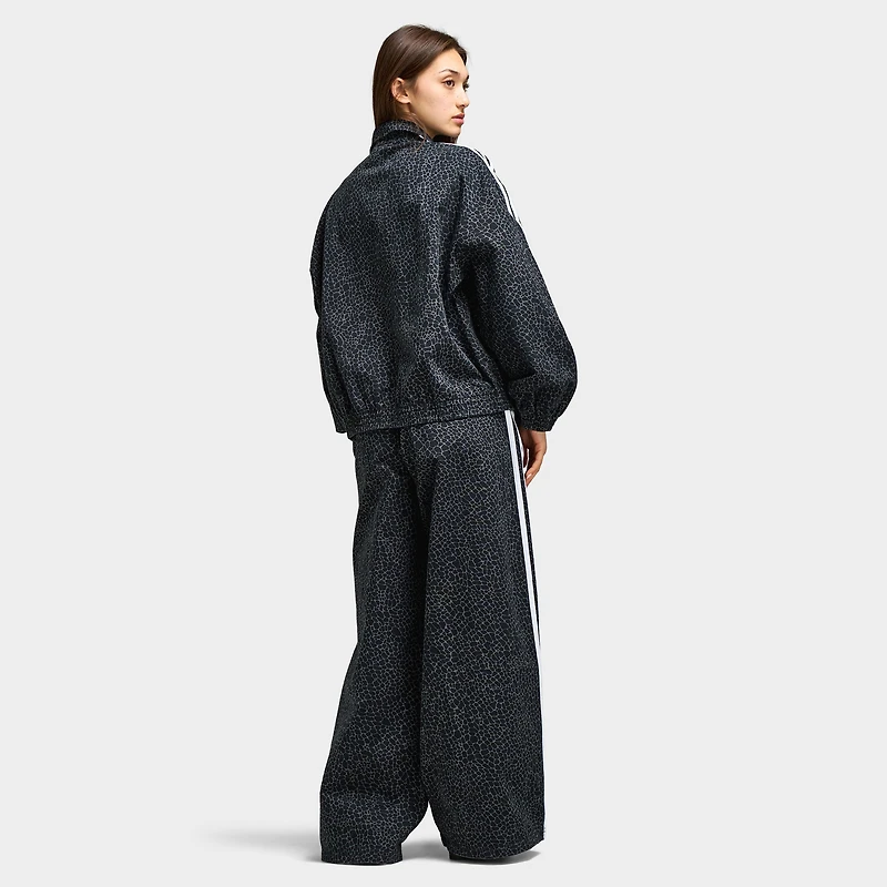 Adidas Women's Firebird Oversized AOP Denim Jacket Black / Grey Six