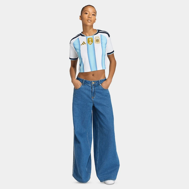adidas Women's Argentina Jersey Cropped White / Blue