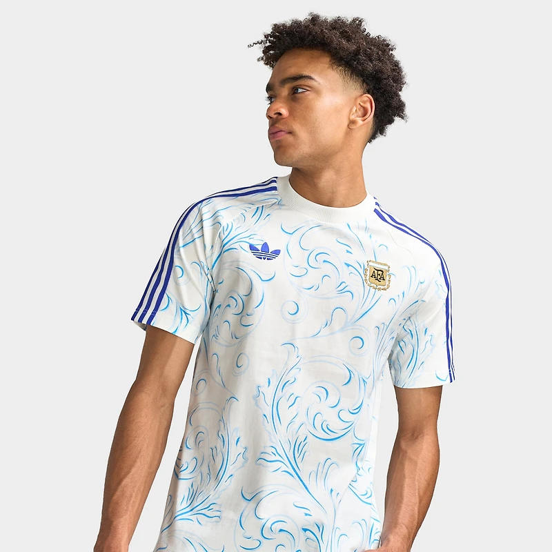 adidas Argentina Originals All Over Print T-Shirt / Off Whit