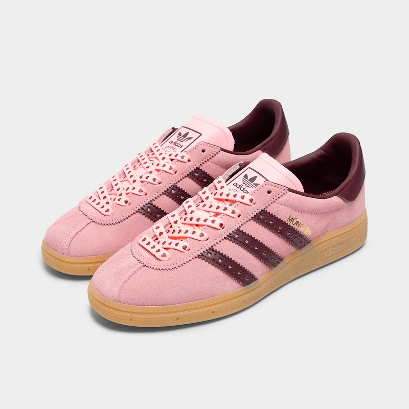 adidas Muenchen Femmes Rose Spark / Rouge Ombre - Gomme