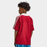 adidas Juniors' Pinstripe Collared Jersey / Team Victory Red