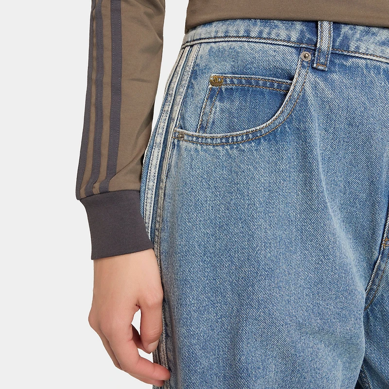 adidas High Rise Barrel Leg Denim Pant / Worn Blue