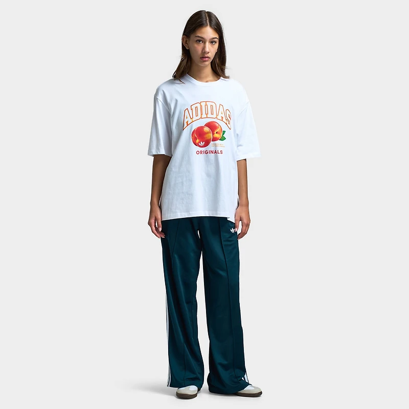 Adidas Women's Oversized Peach Graphic Tee / White