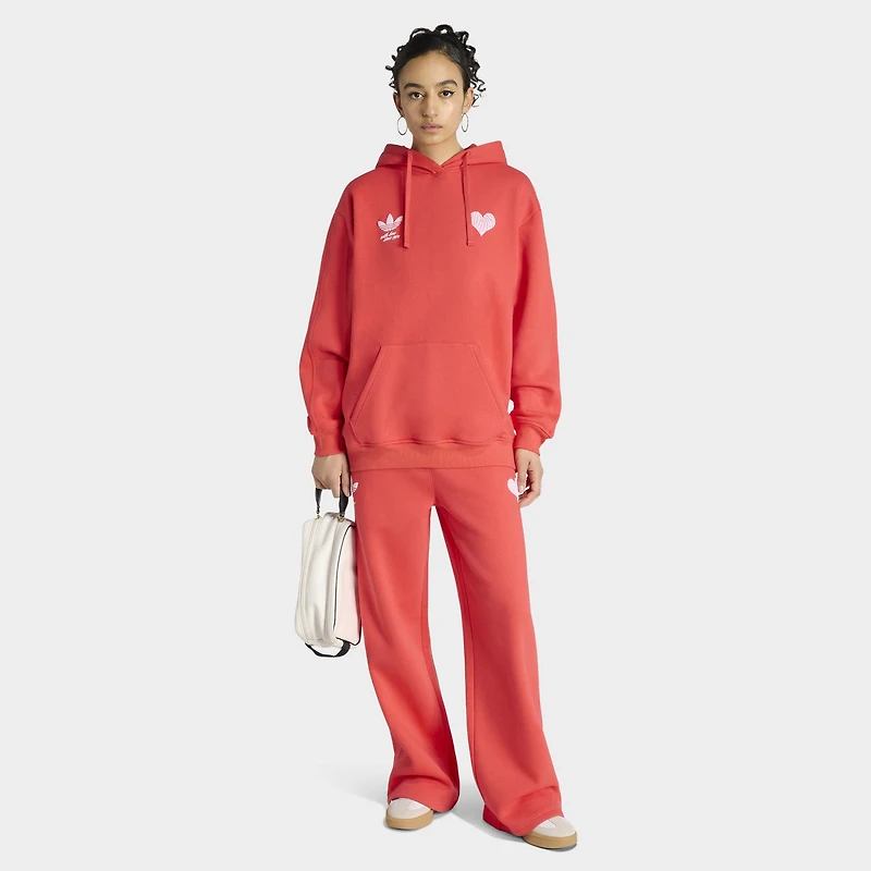 adidas Women's Bubble Heart Hoodie / Semi Lucid Red
