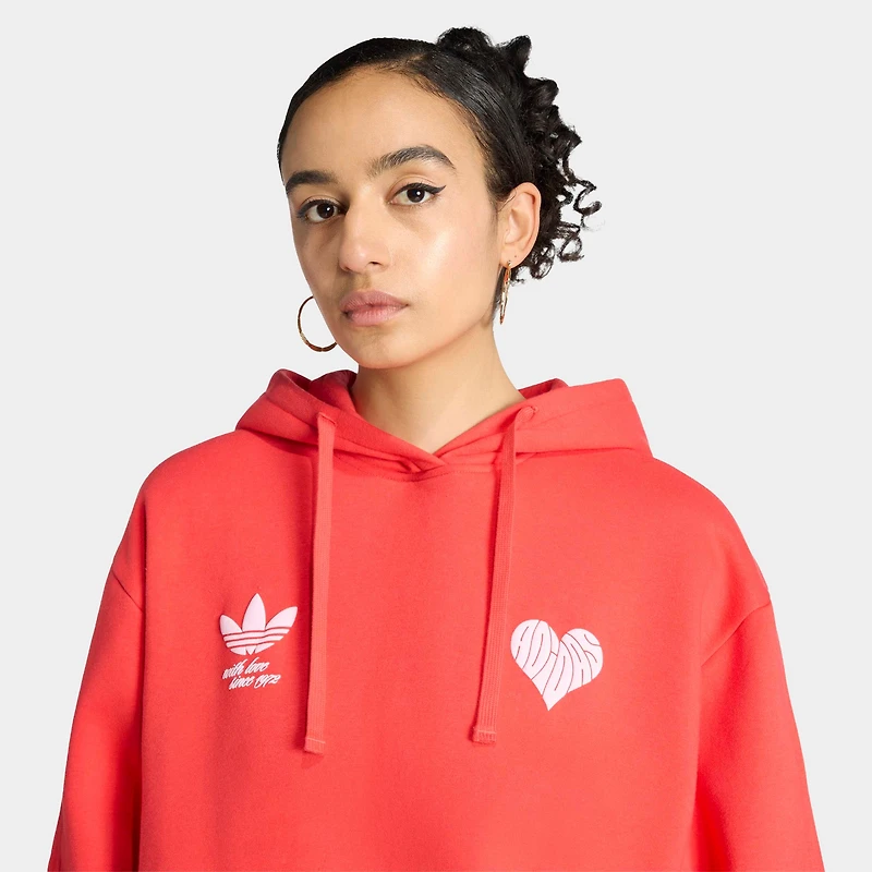 adidas Chandail à capuchon Bubble Heart / Rouge semi-lucide