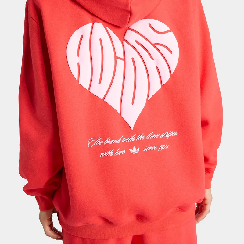 adidas Chandail à capuchon Bubble Heart / Rouge semi-lucide