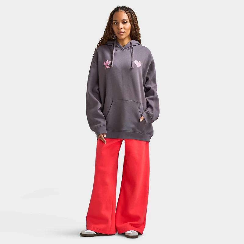 adidas Femmes Chandail à capuchon Bubble Heart / Rouge semi-lucide