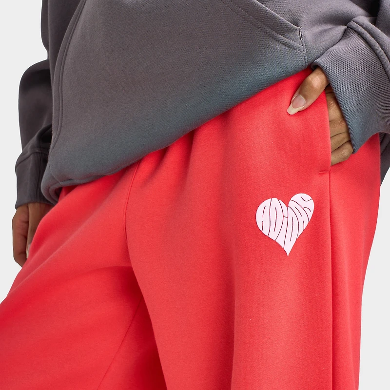 adidas Femmes Chandail à capuchon Bubble Heart / Rouge semi-lucide