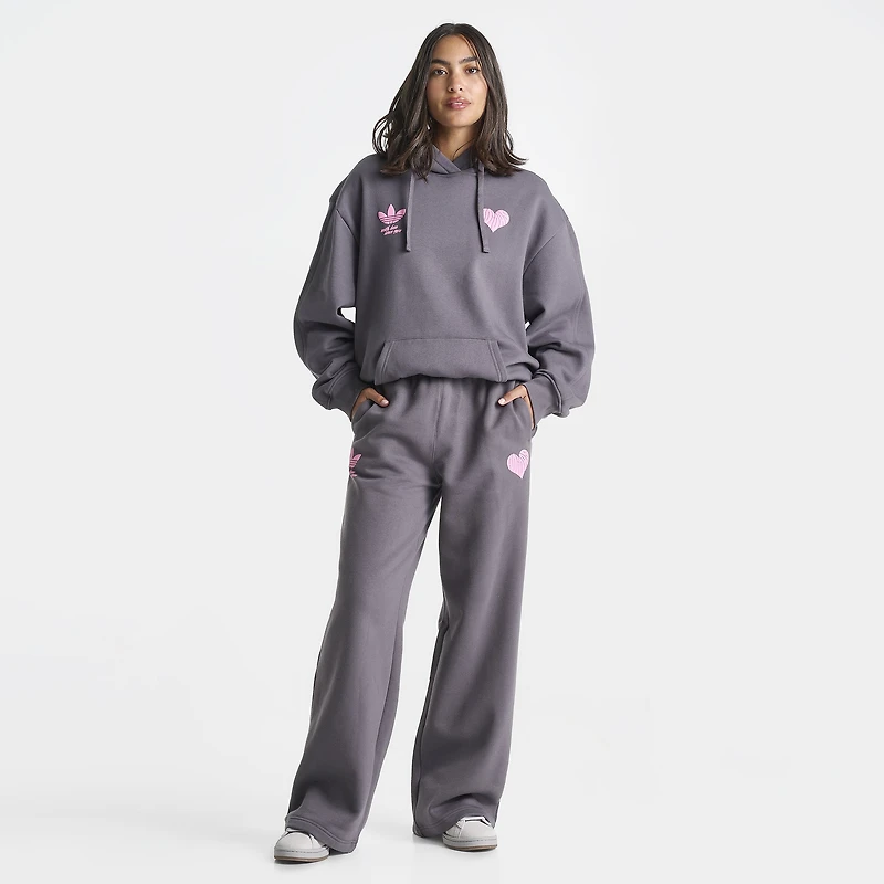 adidas Femmes Pantalon large Bubble Heart / Gris Fife