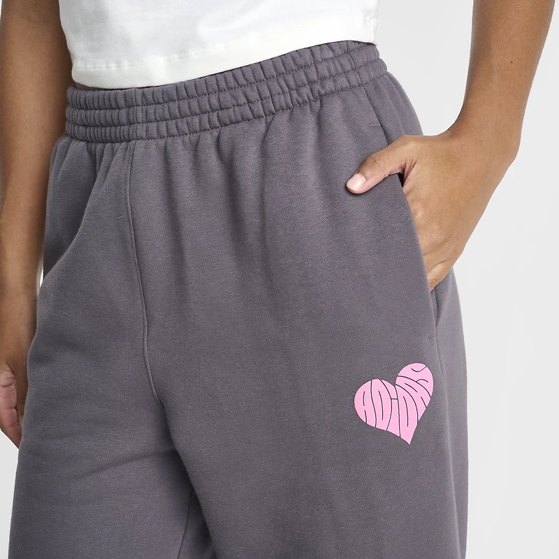 adidas Femmes Pantalon large Bubble Heart / Gris Fife