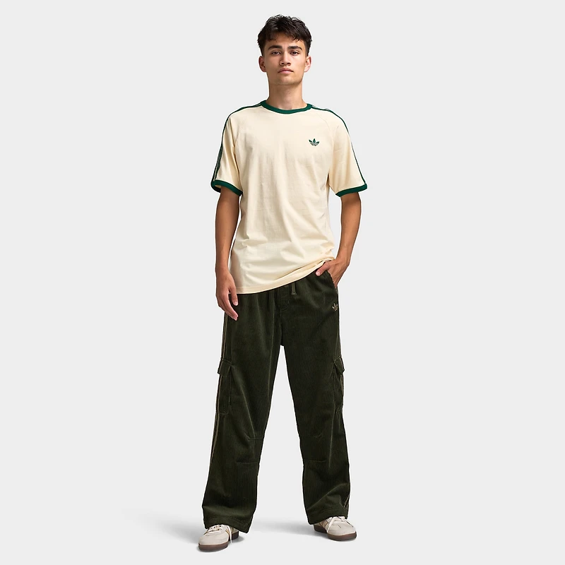 adidas 3 Stripes T-Shirt Vanilla / Collegiate Green