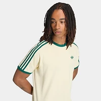 adidas 3 Stripes T-Shirt Vanilla / Collegiate Green