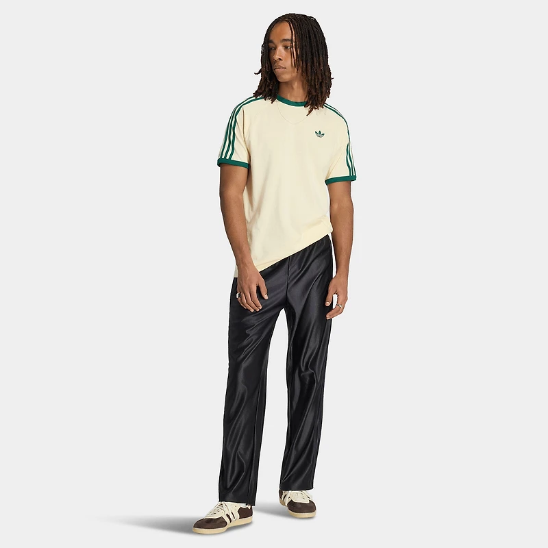 adidas 3 Stripes T-Shirt Vanilla / Collegiate Green