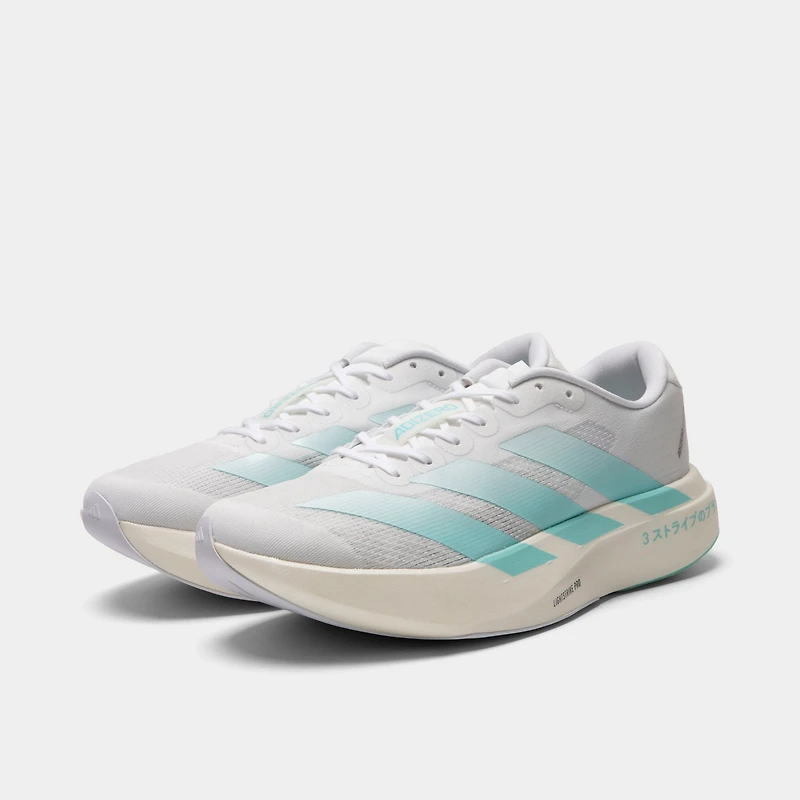 adidas Adizero EVO SL White / Clear Aqua - Iron Metallic