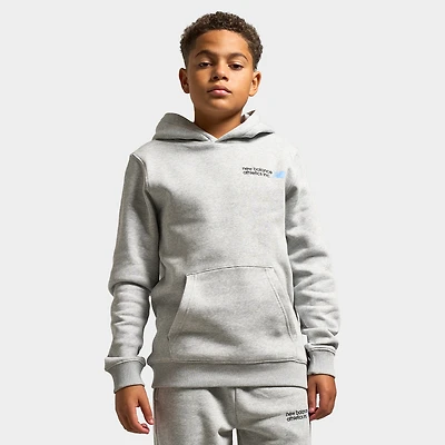 New Balance Juniors' Back Linear Logo Hoodie / Athletic Grey Heather