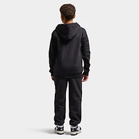 New Balance Juniors' Linear Small Logo Fullzip Hoodie / NB Caviar