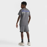 New Balance Junior Boys' Linear Logo Back Hit Tee / Castle Rock