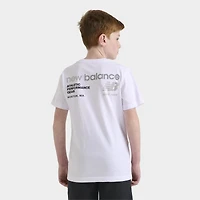 New Balance Junior Boys' Linear Logo Back Hit Tee / White