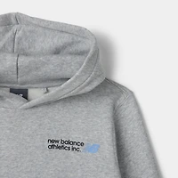 New Balance Juniors' Back Linear Logo Hoodie / Athletic Grey Heather