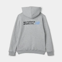New Balance Juniors' Back Linear Logo Hoodie / Athletic Grey Heather