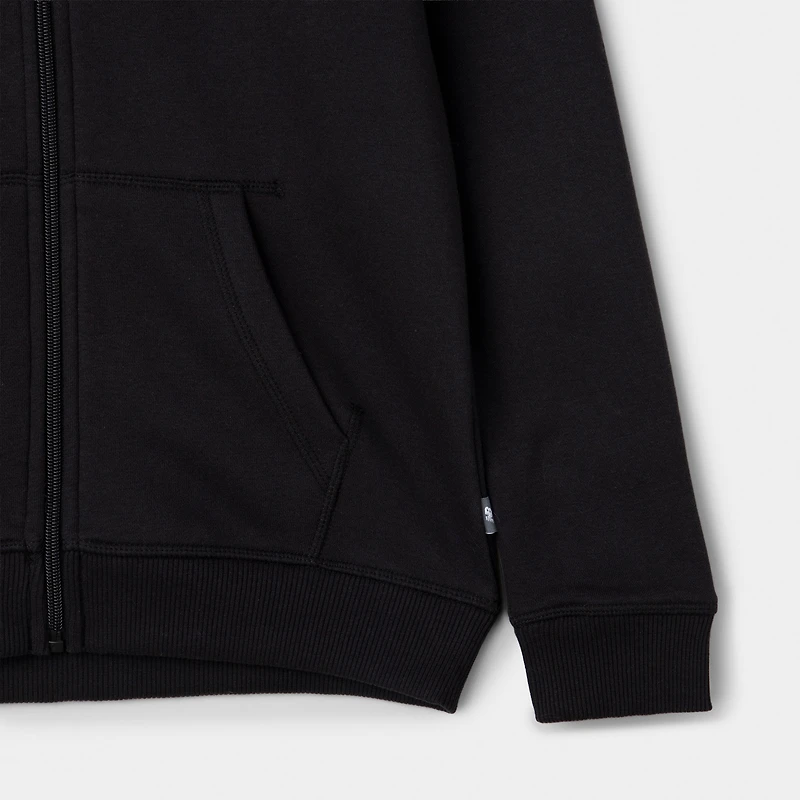 New Balance Juniors' Linear Small Logo Fullzip Hoodie / NB Caviar