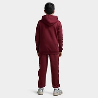 New Balance Juniors' Linear Logo Hoodie / Monarch Burgundy