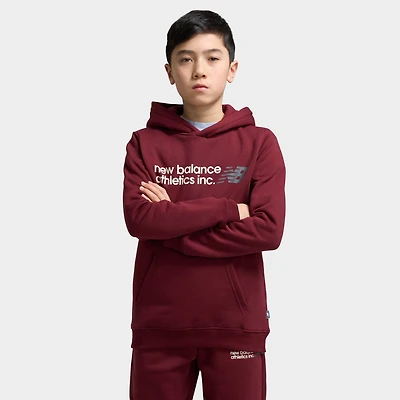 New Balance Enfants Chandail à capuche logo linéaire / Bordeaux Monarche