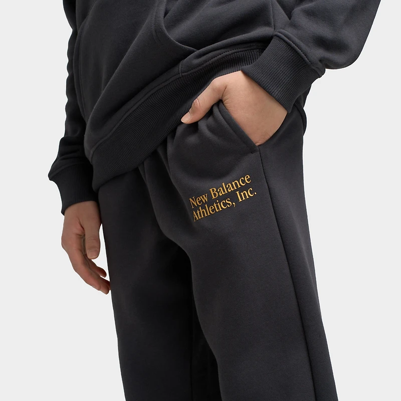 New Balance Juniors' Linear Logo Overlay Joggers / Caviar Bl