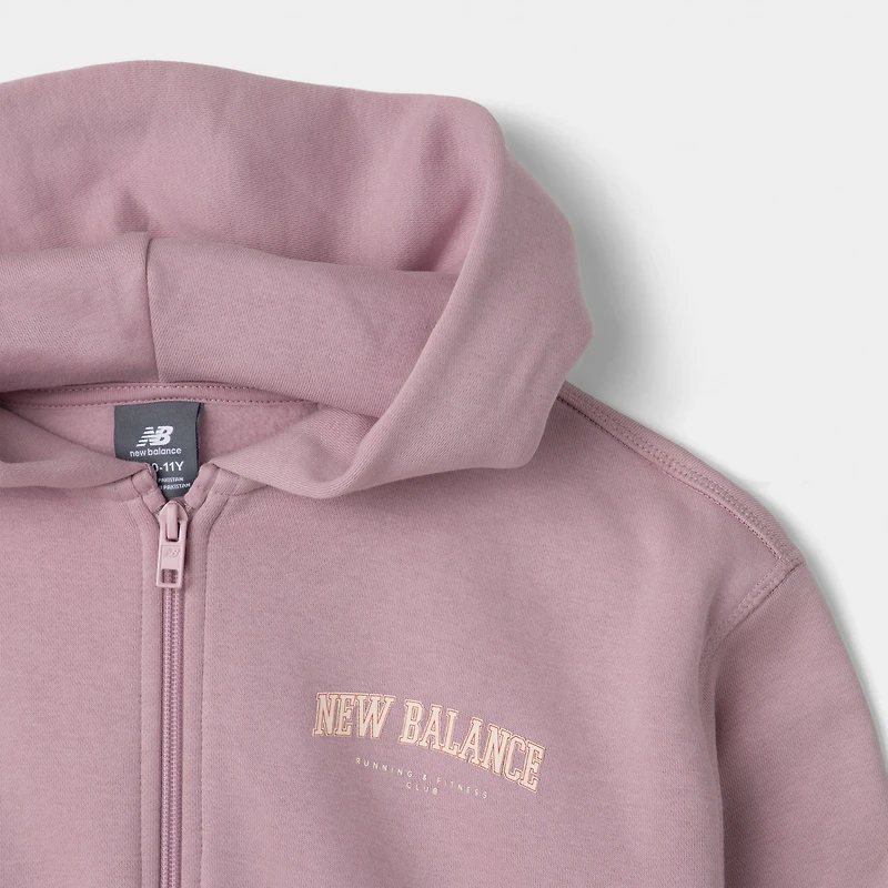 New Balance Juniors' Arch Graphic Full Zip Hoodie / Twlight