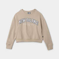 New Balance Junior Girls' Graphic Pullover Crewneck / Stoneware