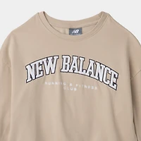 New Balance Junior Girls' Graphic Pullover Crewneck / Stoneware
