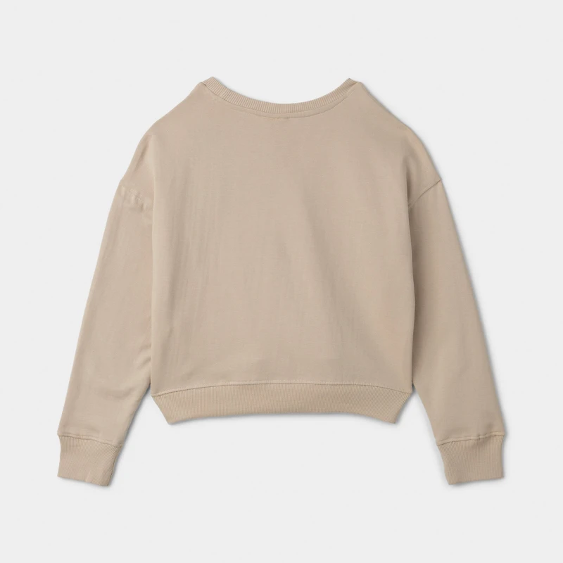 New Balance Junior Girls' Graphic Pullover Crewneck / Stoneware