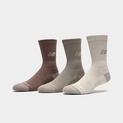 New Balance Active Cushion Crew Socks (3-Pack) Brown / Beige